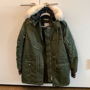 Sandro military style winter coat with double lining